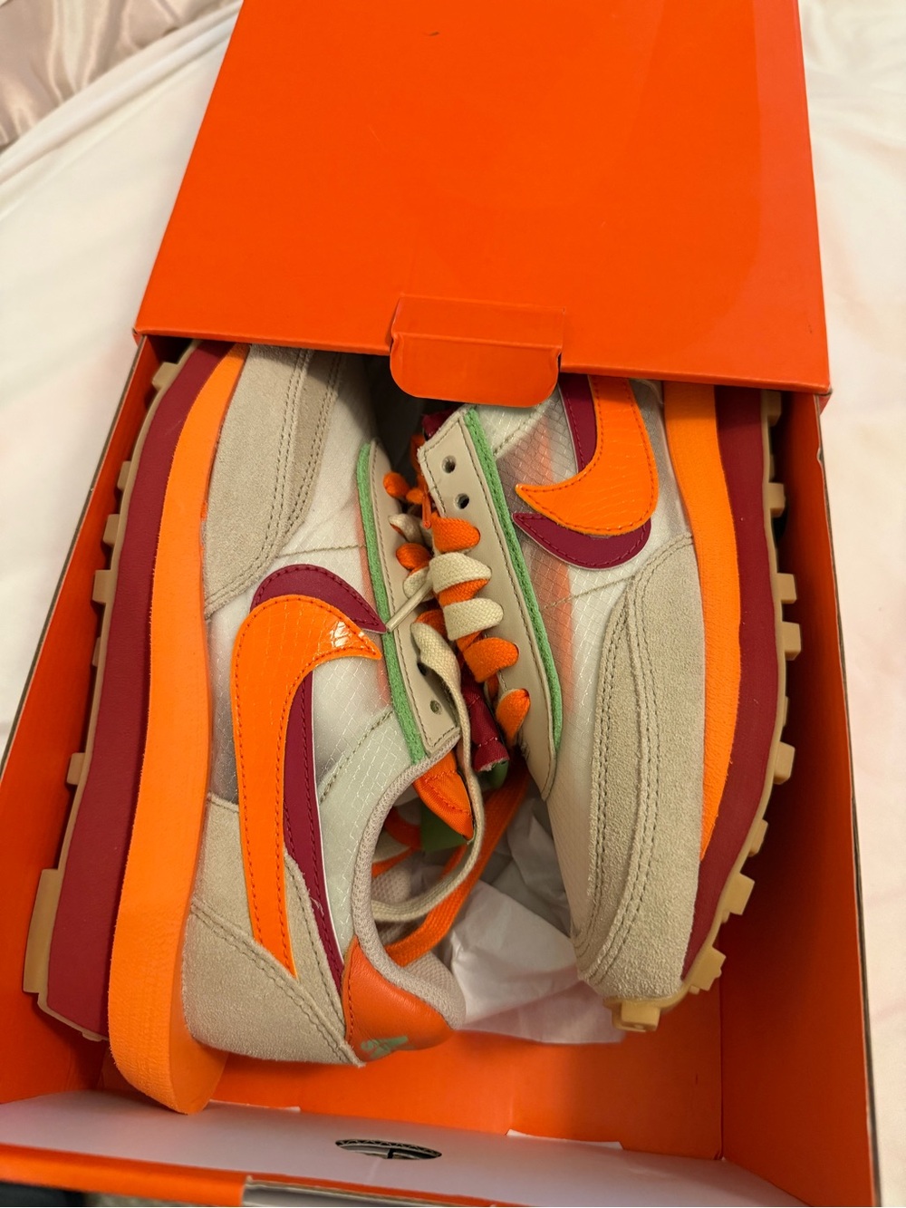 Nike’s LDWaffle x sacai x CLOT “Orange Blaze